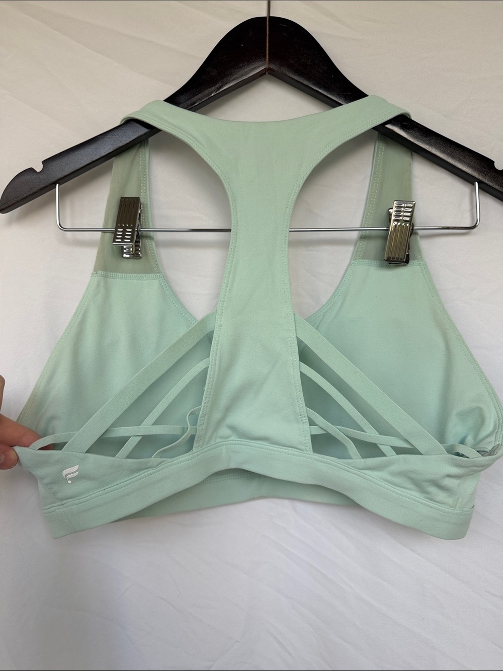 Fabletics Light Mint Racerback Sports Bra